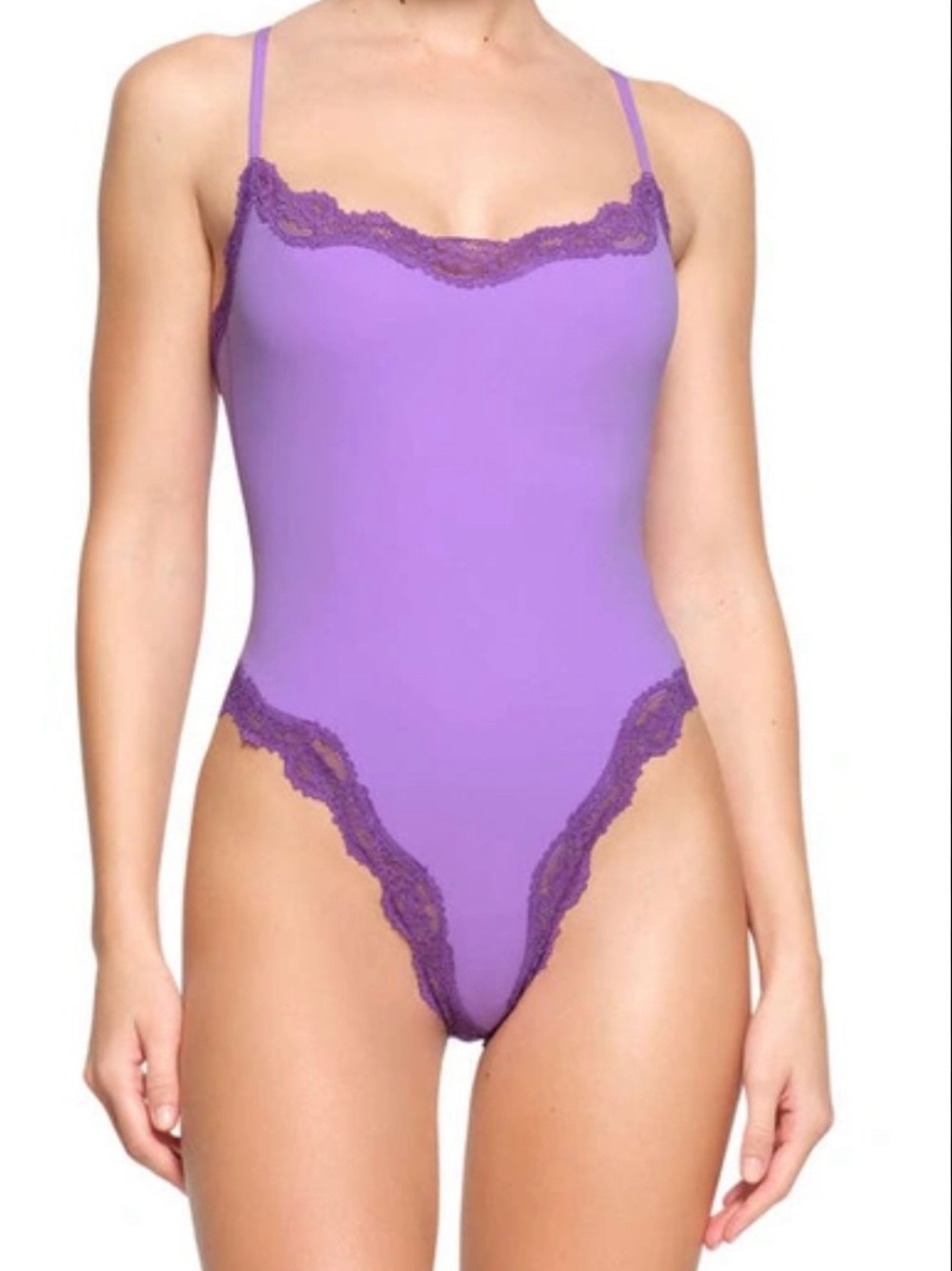 💜 SKIMS Fits Everybody Lace Cami Bodysuit | Ultra Violet Multi | XL | NWT ✨